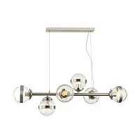 Люстра подвесная Sogno 2134/11/06P Stilfort прозрачная на 6 ламп, основание никель в стиле современный Люстра подвесная Sogno 2134/11/06P Stilfort прозрачная на 6 ламп, основание никель в стиле современный